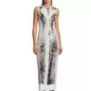 Loewe Blurred Silk Velvet Tube Dress